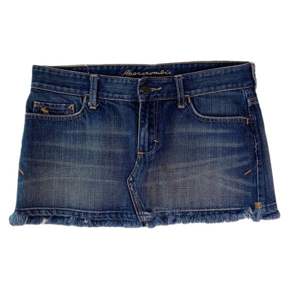 Abercrombie & Fitch Dresses & Skirts - Vintage Y2K Abercrombie And Fitch Denim Low Rise Micro Mini Skirt Size 4